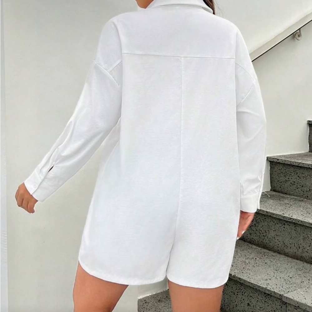 White Button-Up Romper - image 2